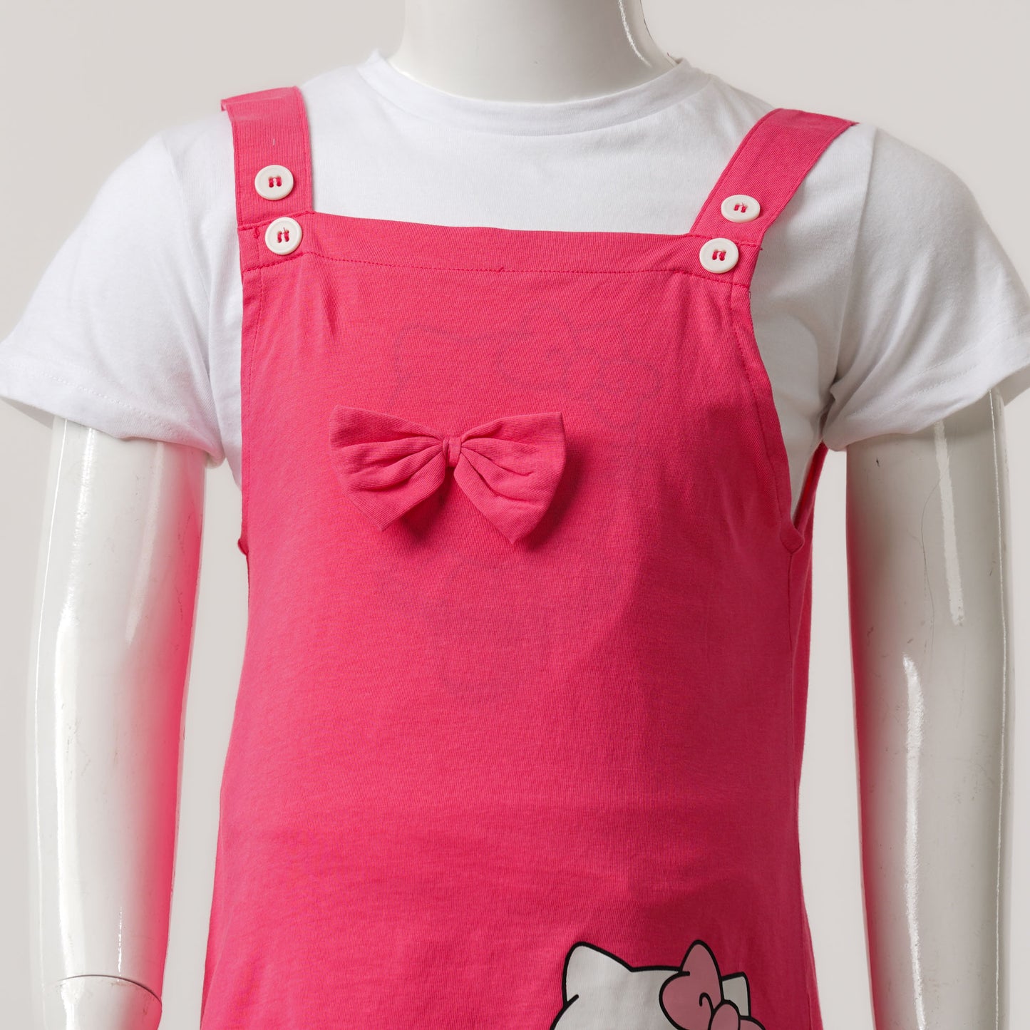 Baby Girls White & Pink Romper Set