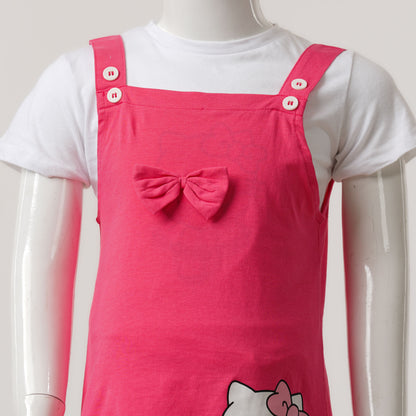 Baby Girls White & Pink Romper Set