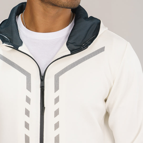 Mens White Active Hoodie