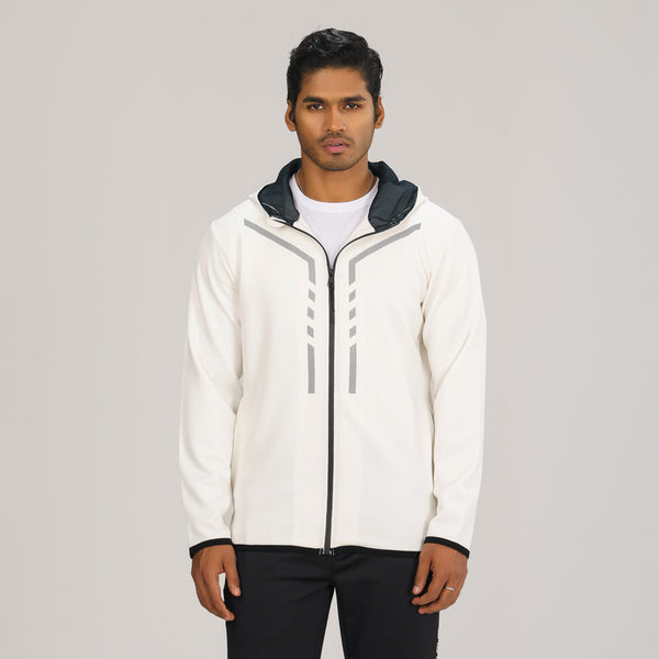 Mens White Active Hoodie