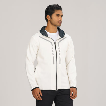 Mens White Active Hoodie