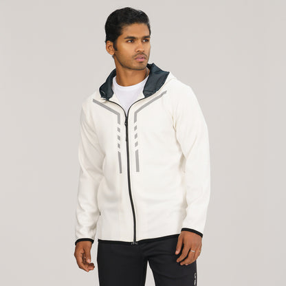 Mens White Active Hoodie