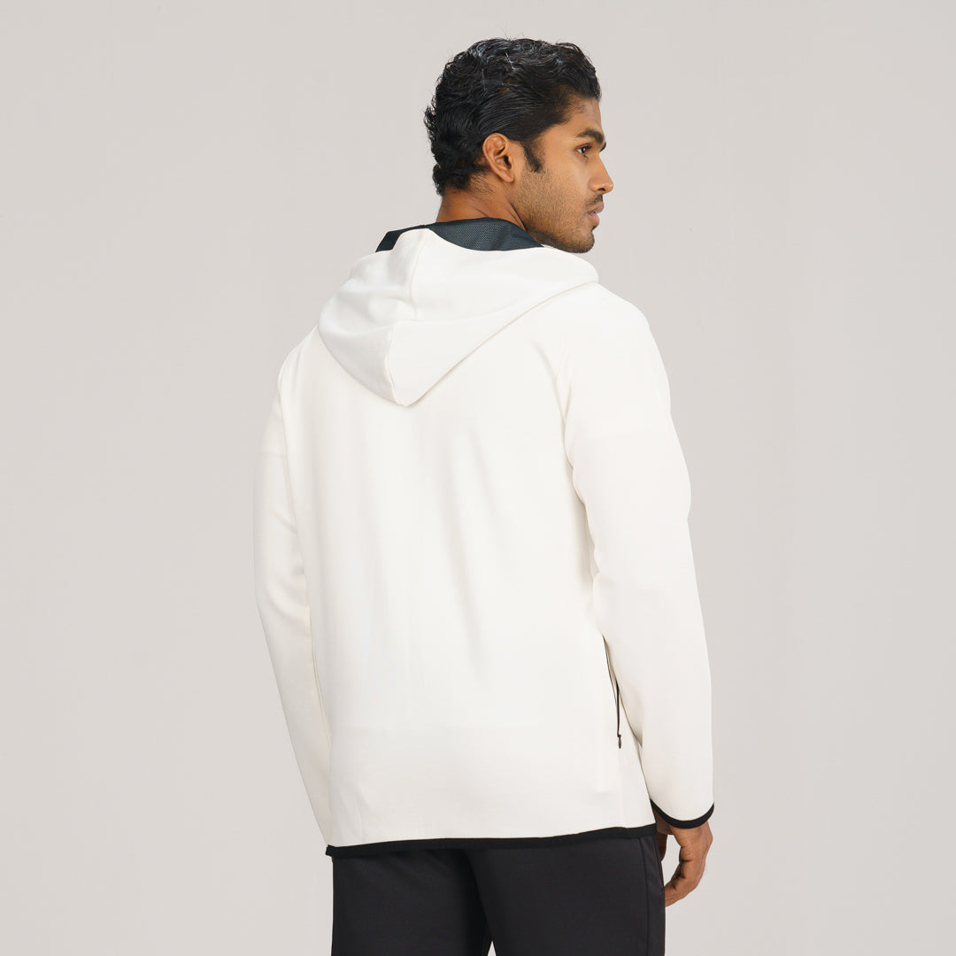 Mens White Active Hoodie