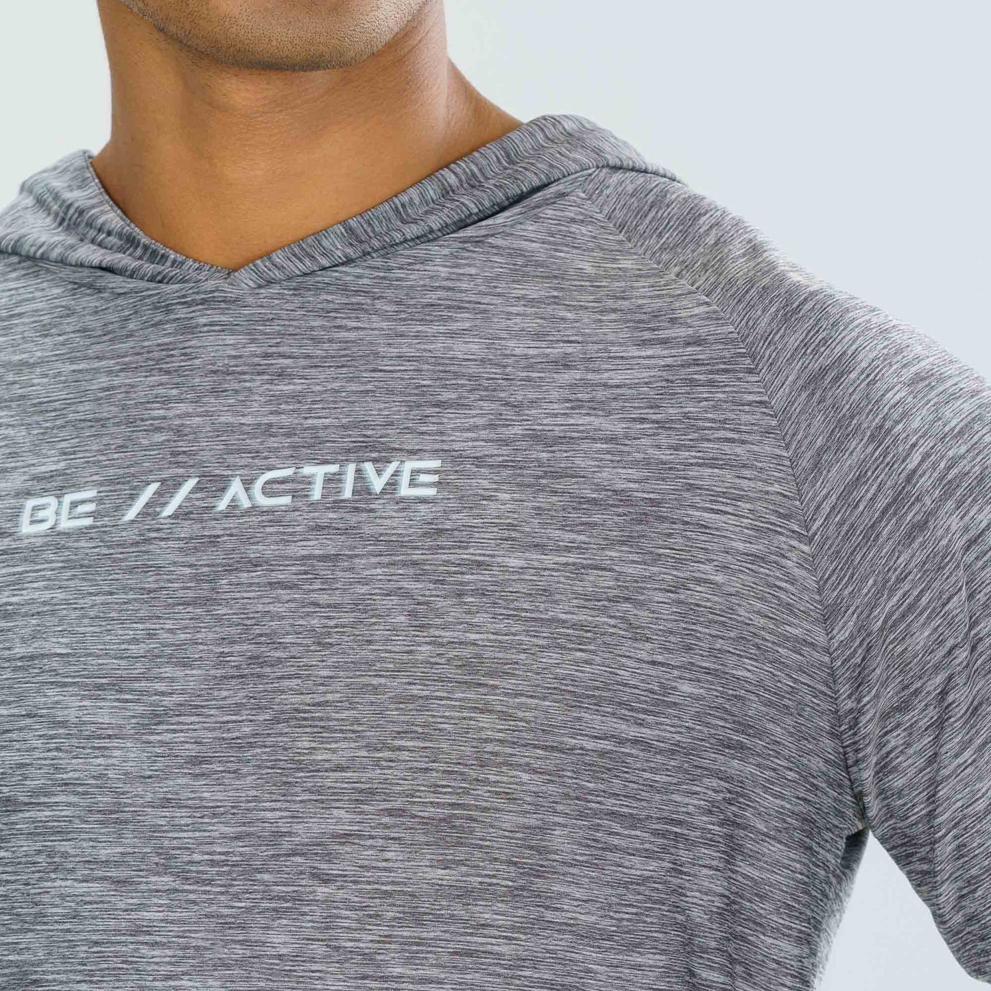 Mens Grey Melange Hoodie