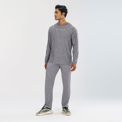 Mens Grey Melange Hoodie