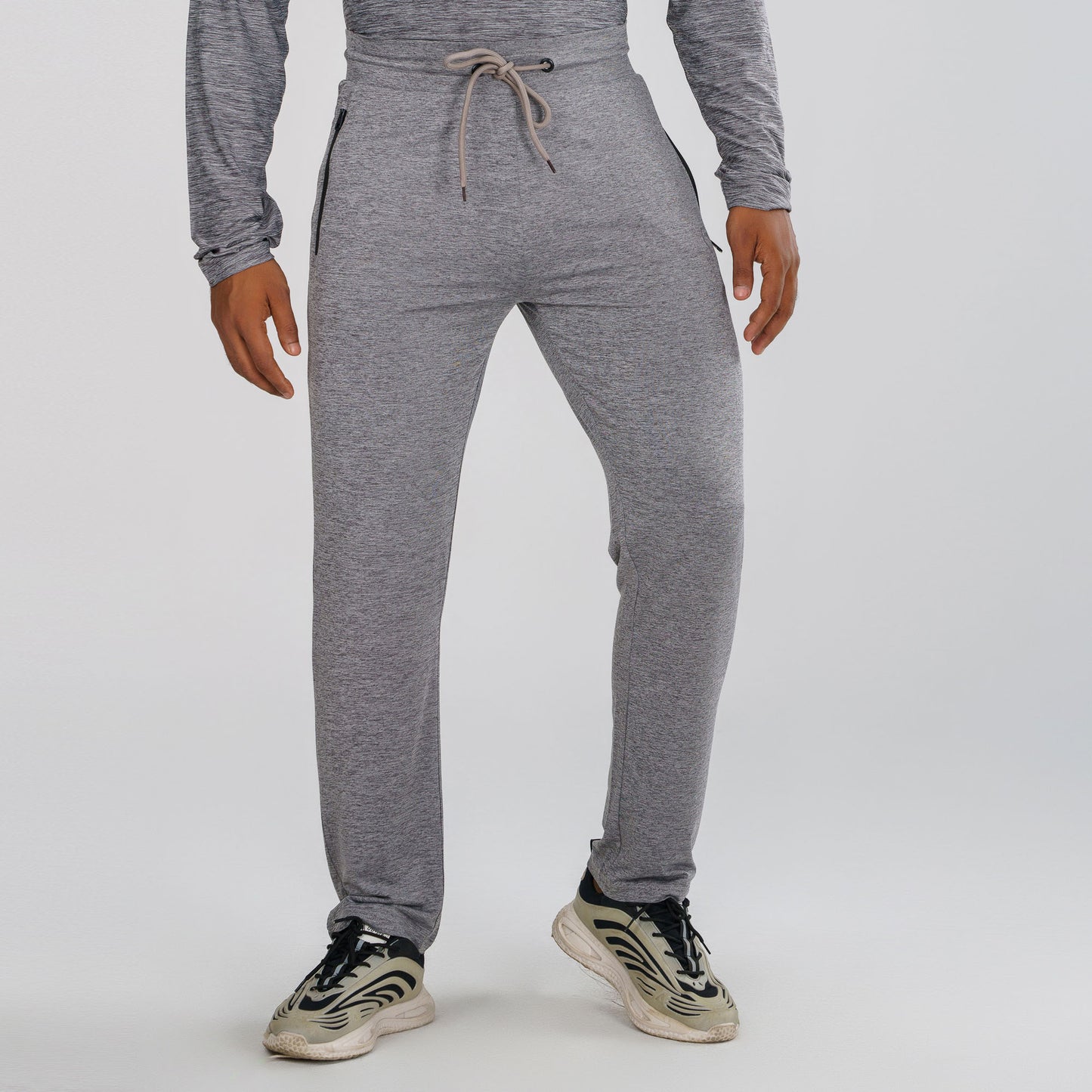 Mens Gray Melange Joggers