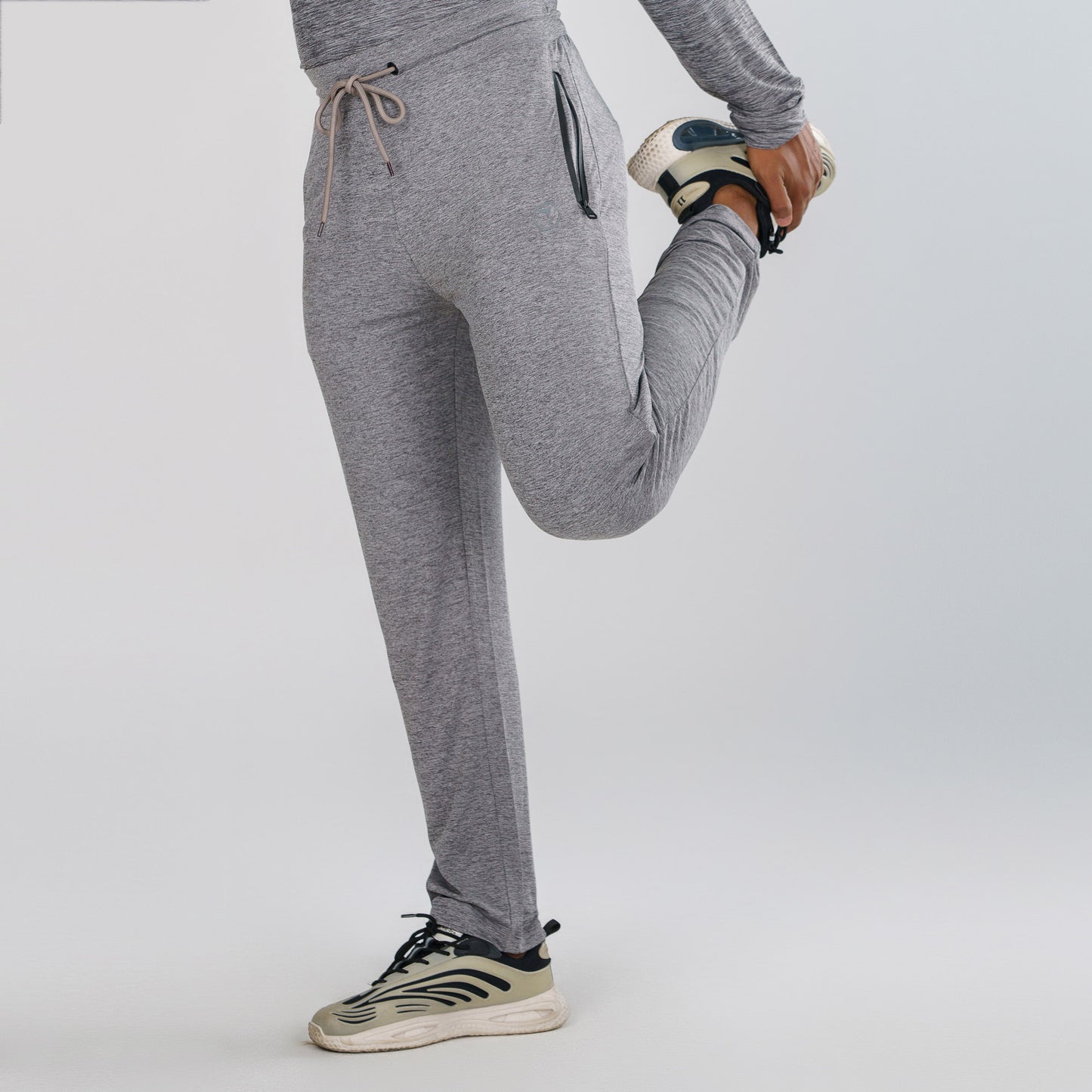 Mens Gray Melange Joggers