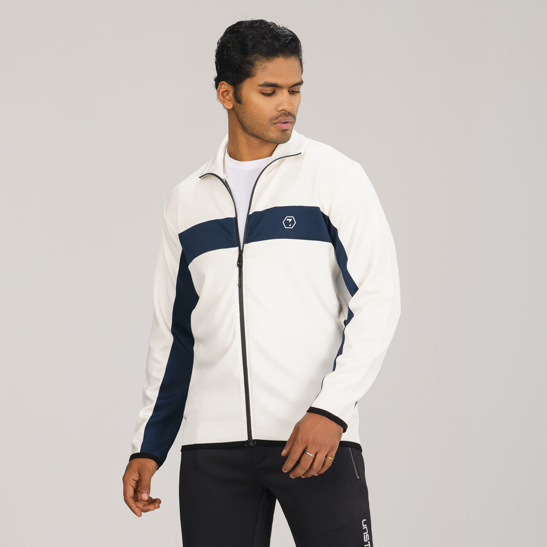 Mens White & Navy Sweatshirt