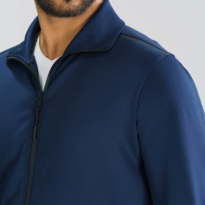 Mens Navy  High-Neck Sweatshirt