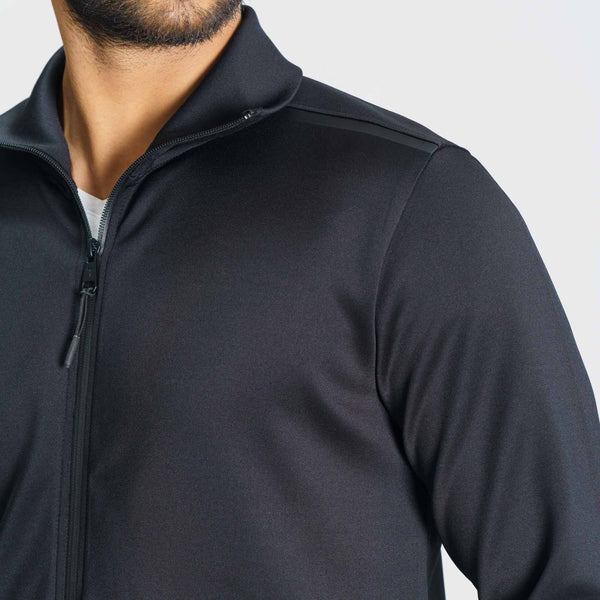 Mens Black High-Neck Sweatshirt