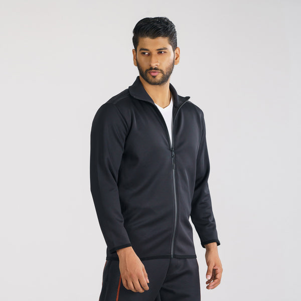 Mens Black High-Neck Sweatshirt