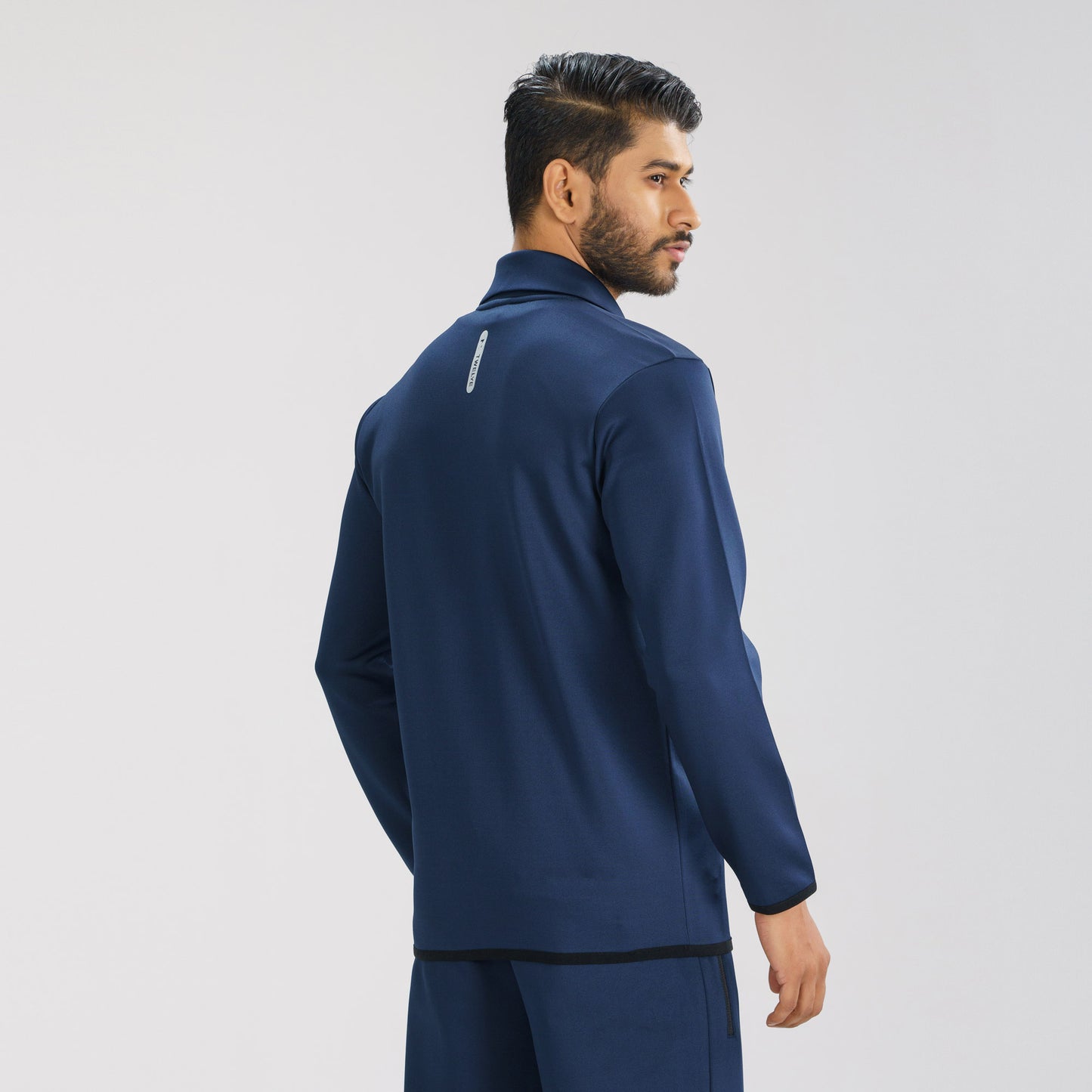 Mens Navy  High-Neck Sweatshirt