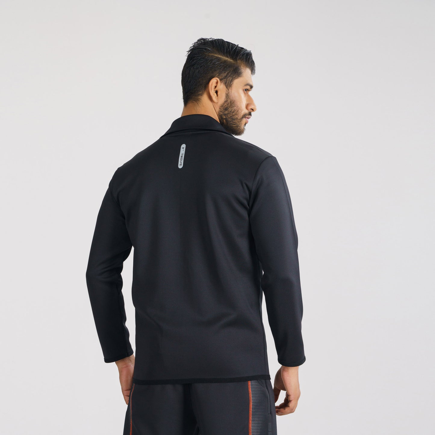 Mens Black High-Neck Sweatshirt