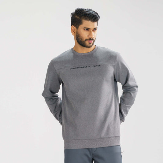Mens Grey Melange Sweatshirt