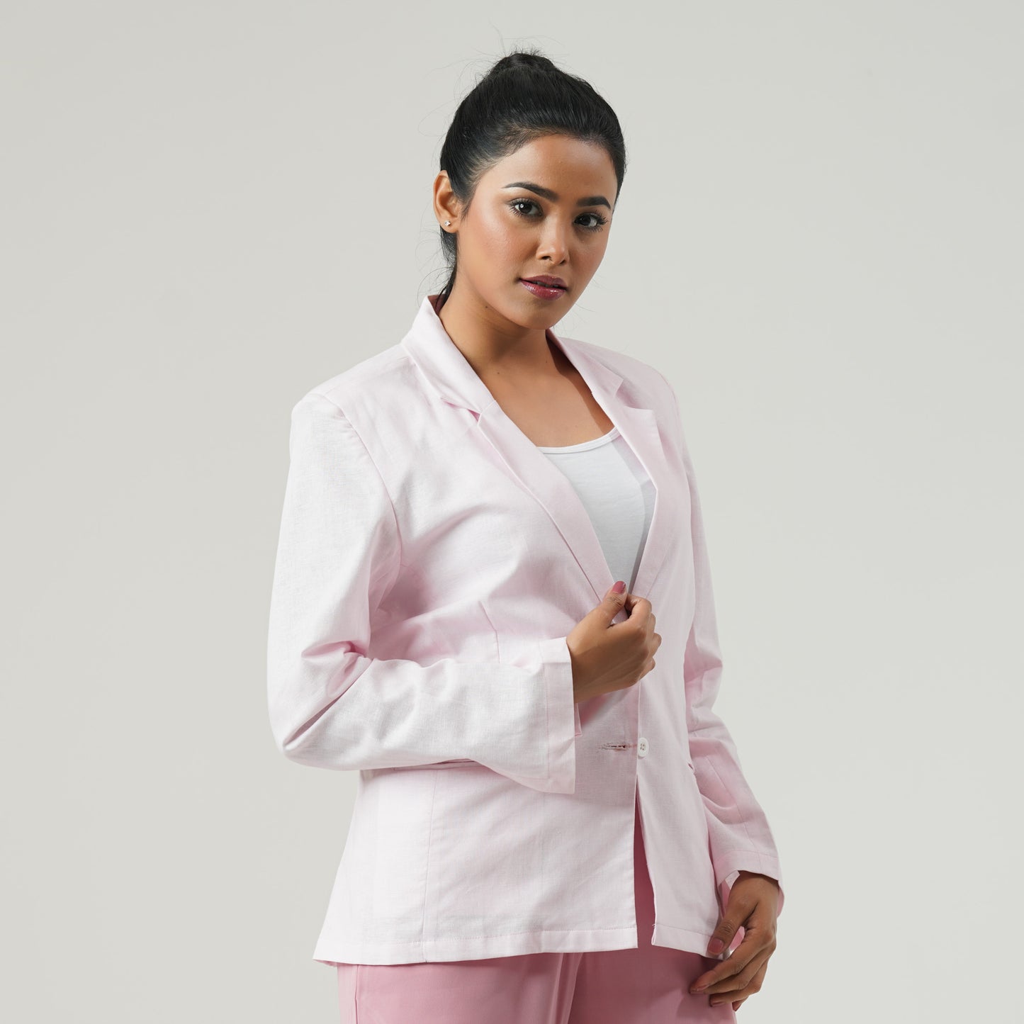 Womens Baby Pink Blazer