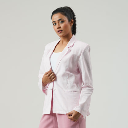 Womens Baby Pink Blazer