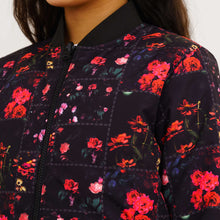 Load image into Gallery viewer, Girls Black Printed Reversible Bomber Jacket
