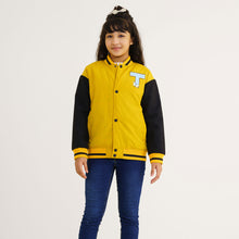 Load image into Gallery viewer, Girls Mustard Printed Bomber
