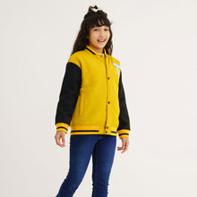 Load image into Gallery viewer, Girls Mustard Printed Bomber
