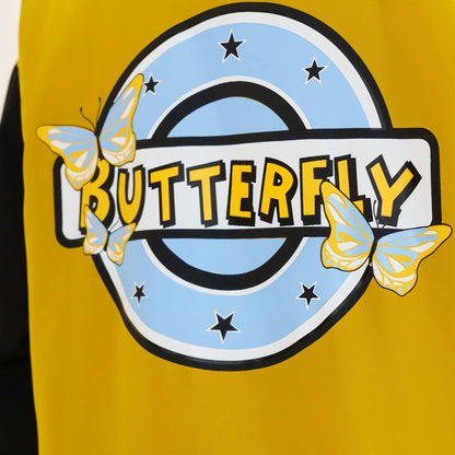Girls Mustard Printed Bomber