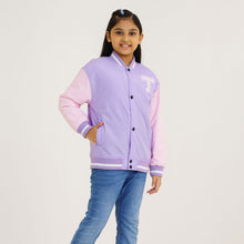 Load image into Gallery viewer, Girls Lavender Printed Bomber
