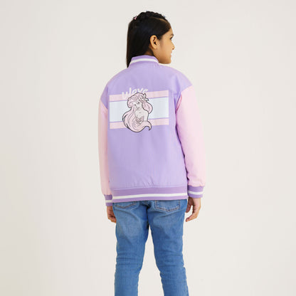 Girls Lavender Printed Bomber