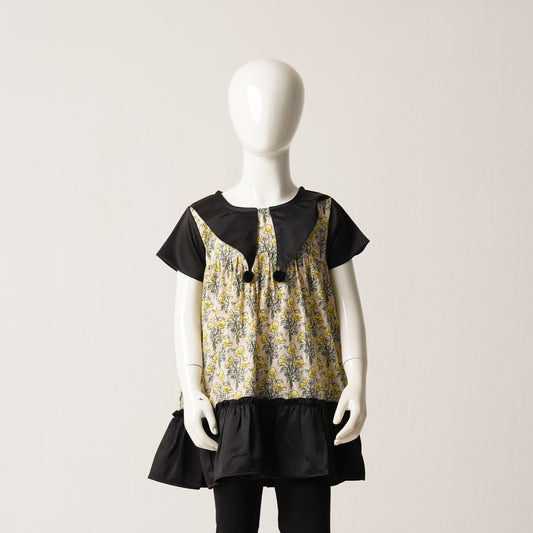 Baby Girls Dress-Yellow Print