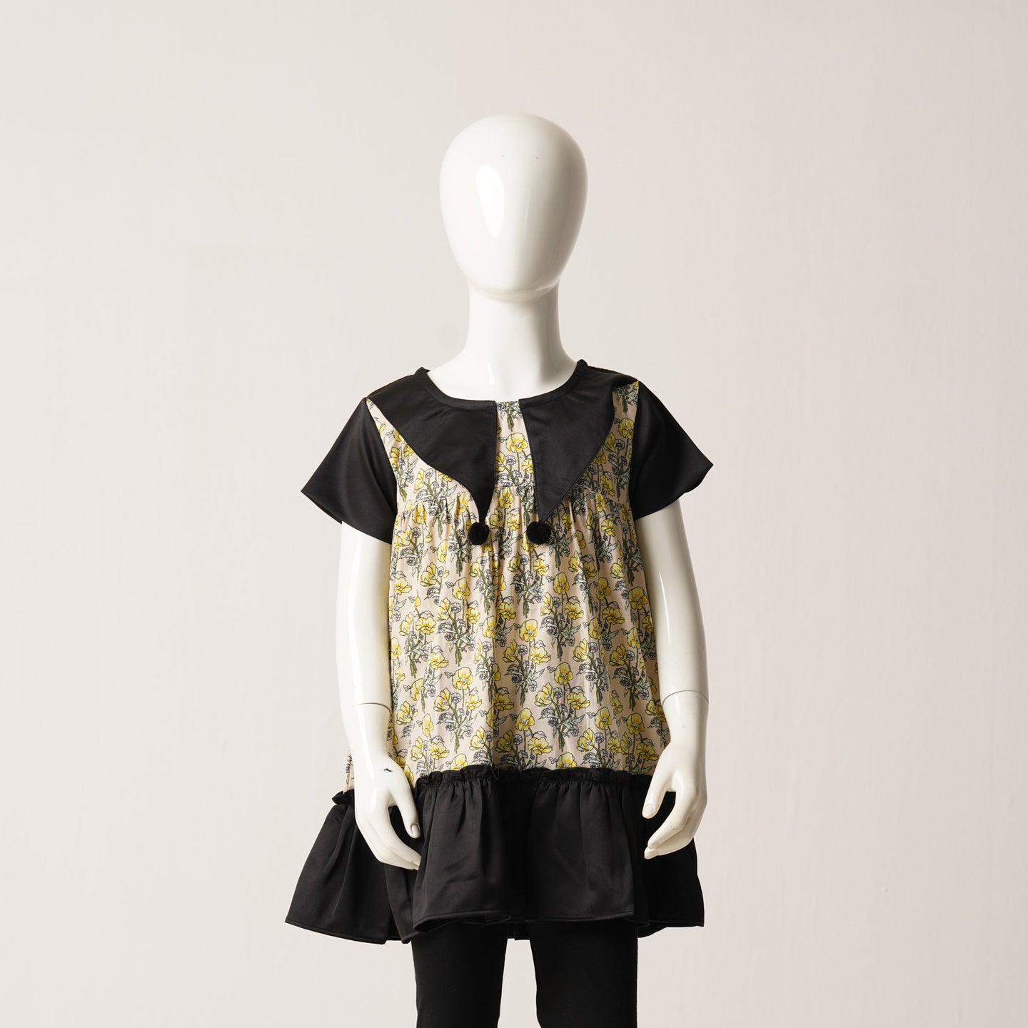 BABY GIRLS DRESS-YELLOW PRINT