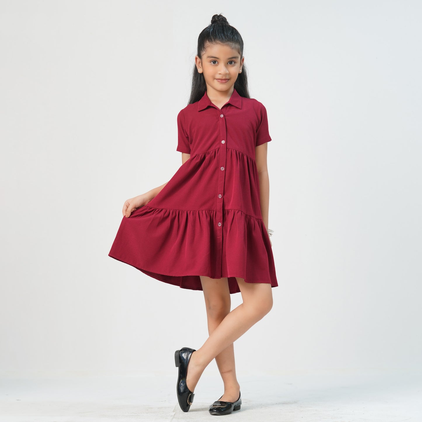 Baby Girls Maroon Dress