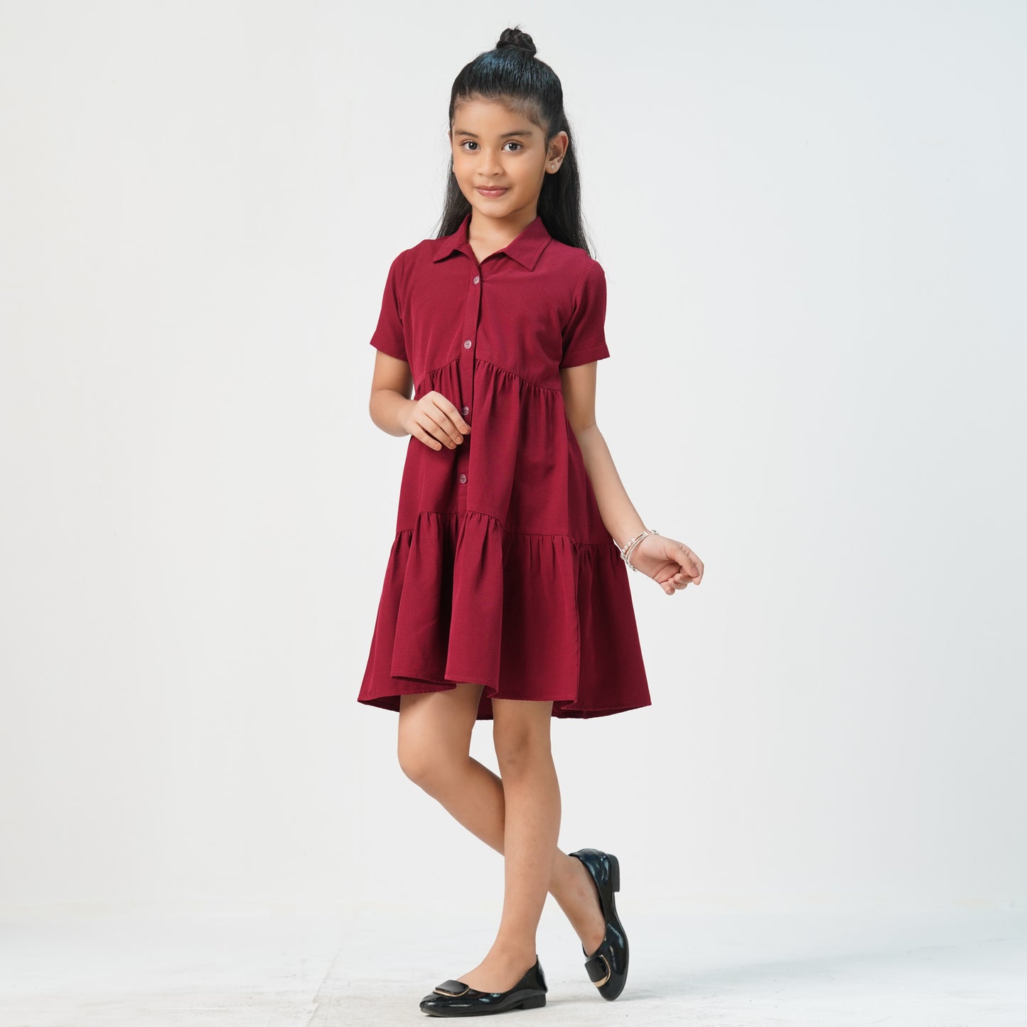 Baby Girls Maroon Dress