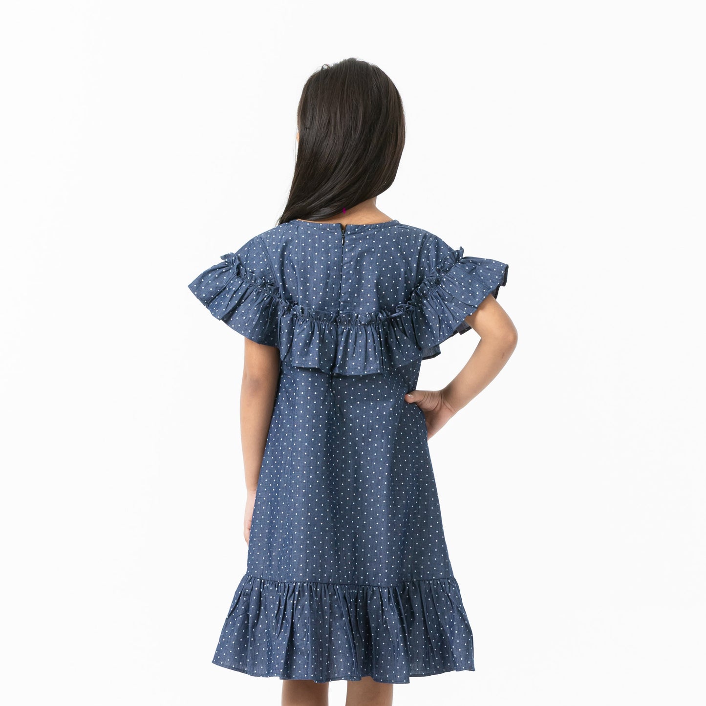 Girls Light-Black Frill Dress