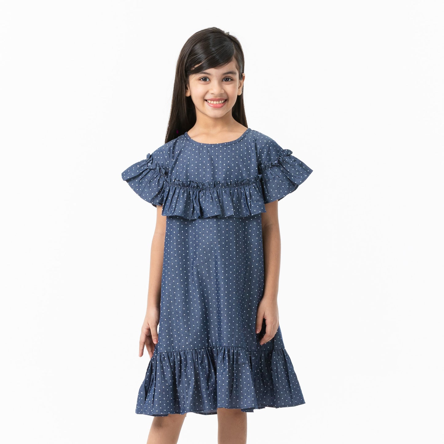 Girls Light-Black Frill Dress