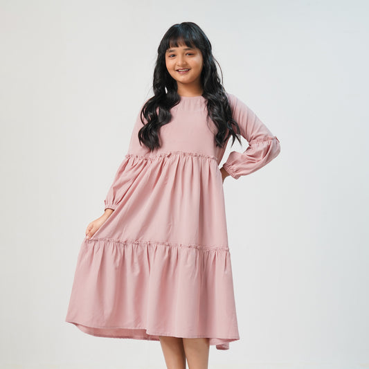 Girls Dusty Pink Dress