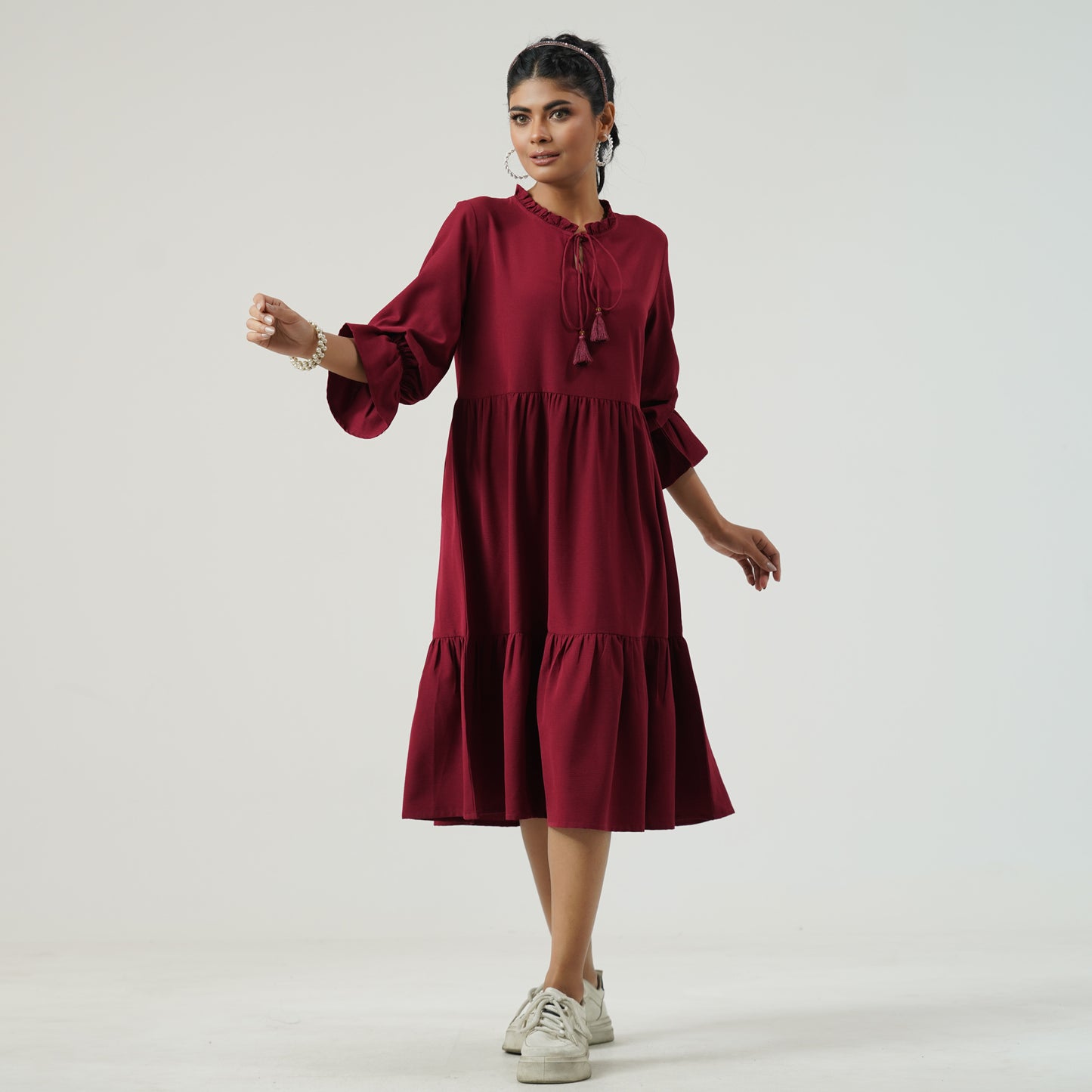 Womens Maroon Dress