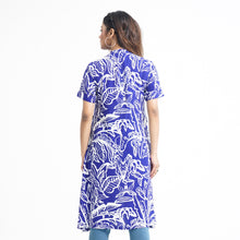 Load image into Gallery viewer, Women Flared Blue Shirt Dress
