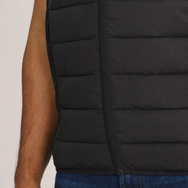 Men Sleeveless Black Jacket