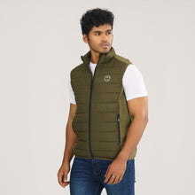 Load image into Gallery viewer, Men Sleeveless Olive Jacket
