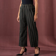 Load image into Gallery viewer, Women&#39;s Black-Brown Stripe Pants
