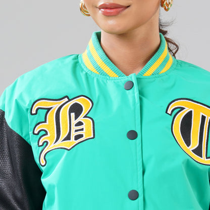 Women’s Typography Embroidered Bomber