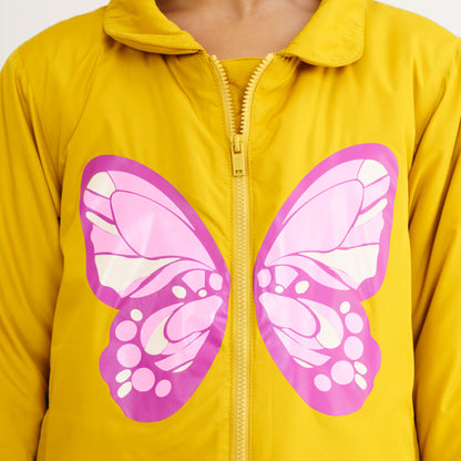 Baby Girls Mustard Quilted Jacket