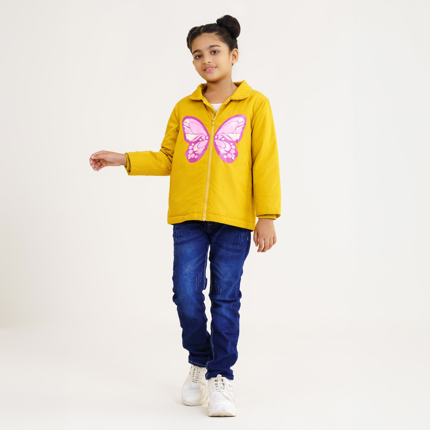 Baby Girls Mustard Quilted Jacket