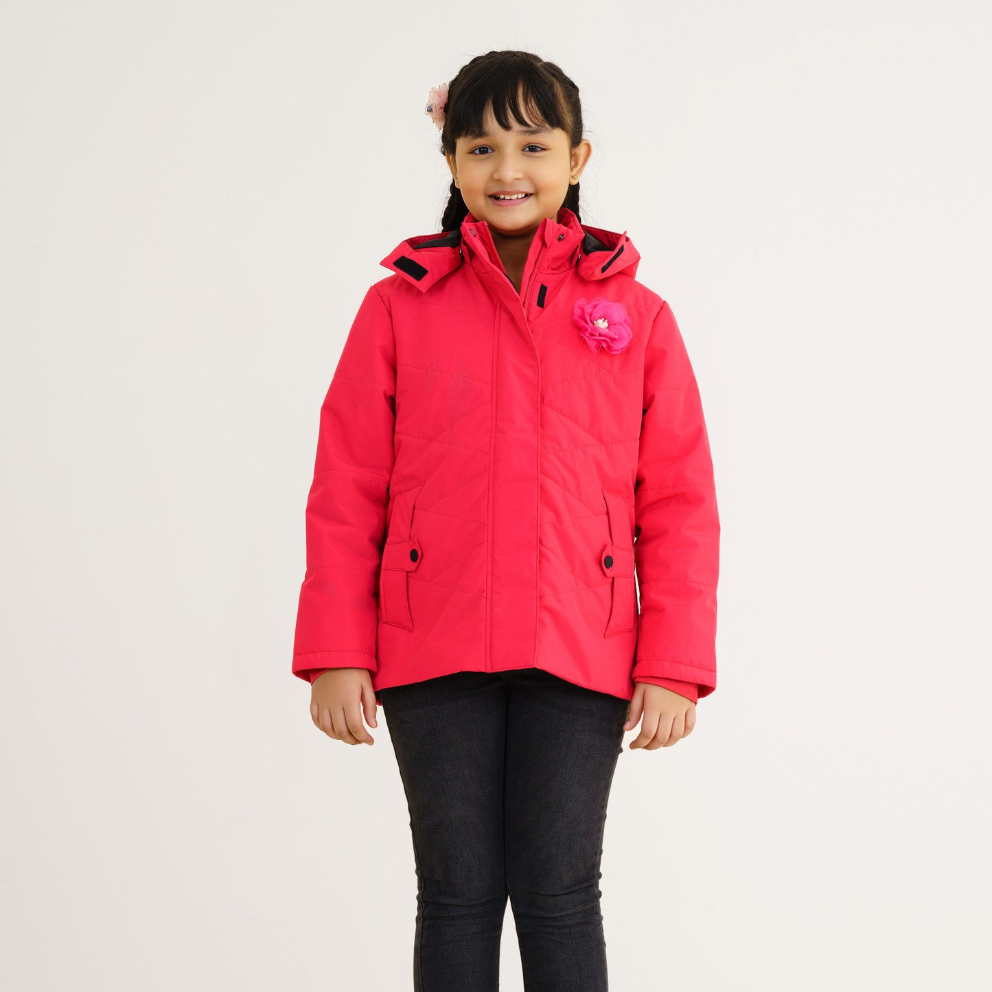 Girls Quilted Hot Pink Jacket
