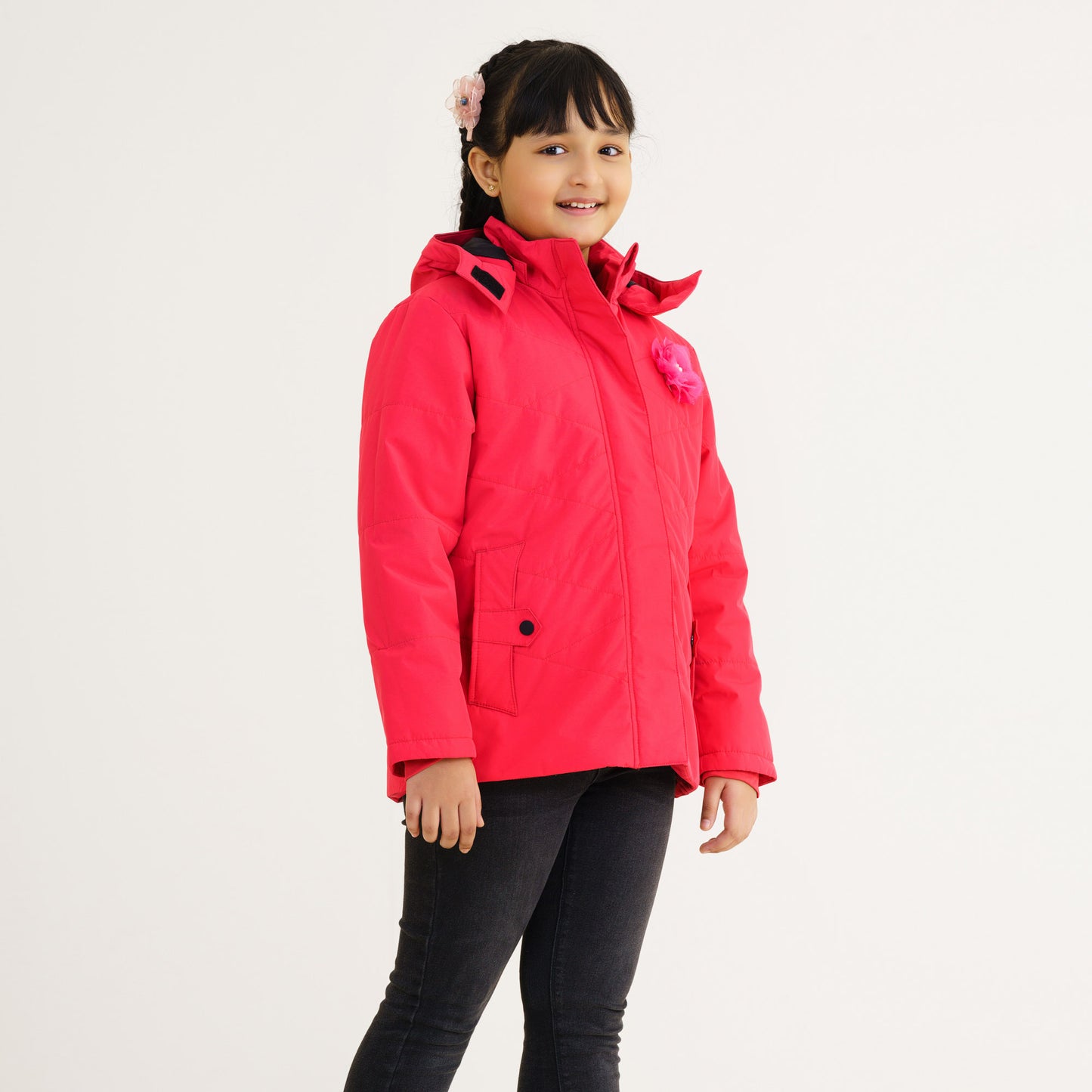 Girls Quilted Hot Pink Jacket
