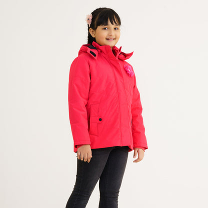 Girls Quilted Hot Pink Jacket
