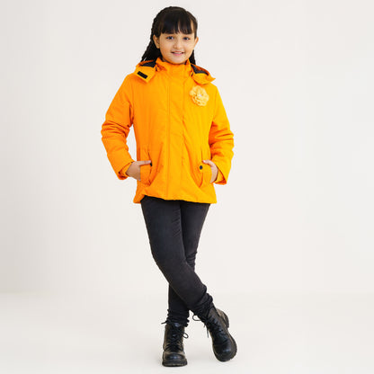 Girls Quilted Orange Jacket
