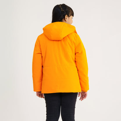 Girls Quilted Orange Jacket