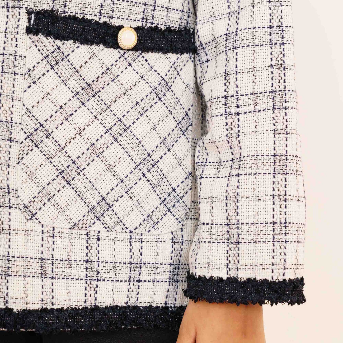 Girls White & Black Shacket