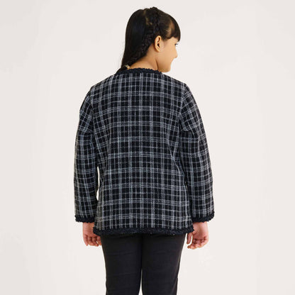 Girls Black & White Shacket