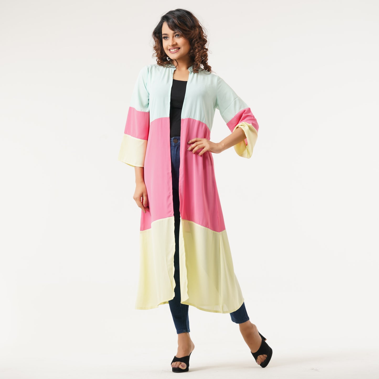 Womens Green & Paste Shrug