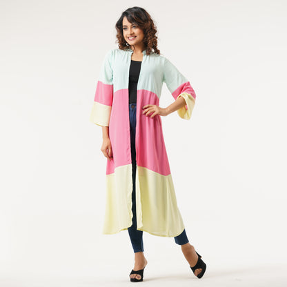 Womens Green & Paste Shrug